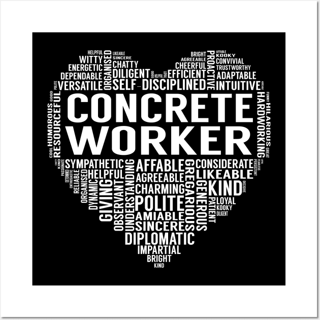 Concrete Worker Heart Wall Art by LotusTee